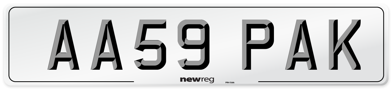 AA59 PAK Number Plate from New Reg